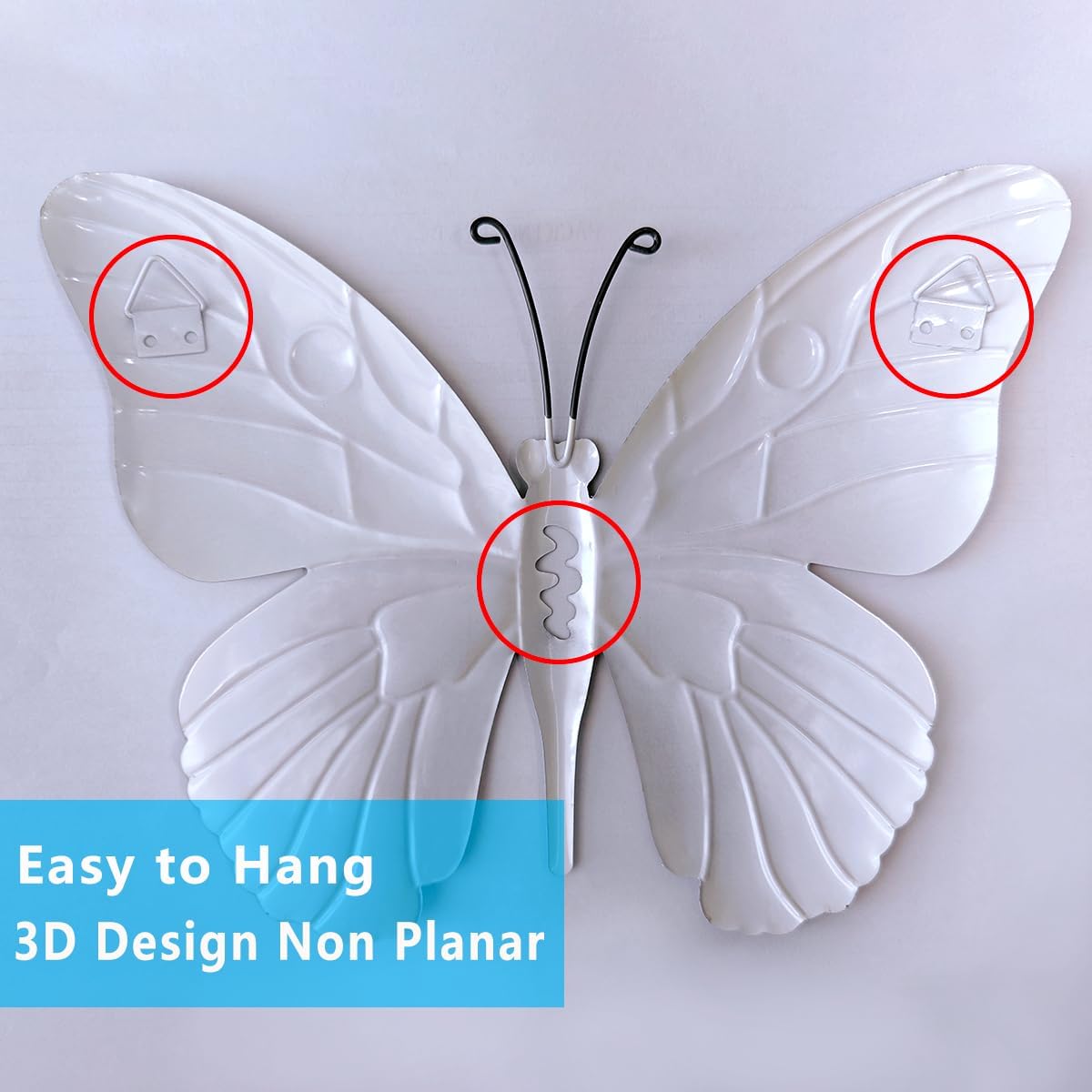 4 Pcs Metal Butterfly Wall Decor 9.6" Outdoor Fence Art Ideal for Garden Yard Living Room Bedroom Patio Balcony Perfect Gift for Family Friends | Event Party Decor